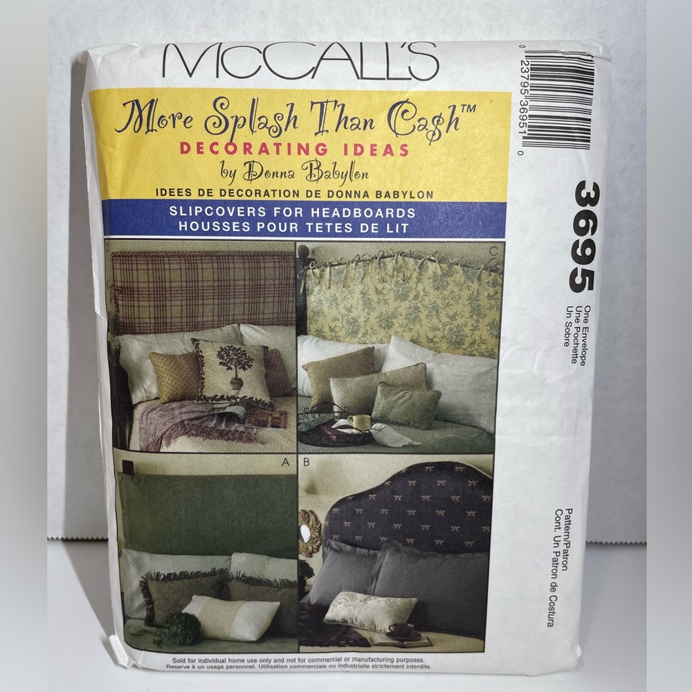 McCall's Slipcovers for Headboards Pattern #3695